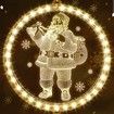 Christmas Decorative Window Light,LED 3D Hanging Lights Xmas Decor Windows Christmas Tree Decor Battery Operated String Light,Warm White (Santa Claus)