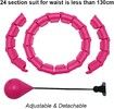Smart Weighted Hula Hoop, Pink Plastic for Abdominal Massage, 24 Detachable and Adjustable Knots