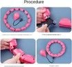 Smart Weighted Hula Hoop, Pink Plastic for Abdominal Massage, 24 Detachable and Adjustable Knots