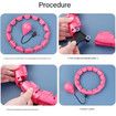 Smart Weighted Hula Hoop, Pink Plastic for Abdominal Massage, 24 Detachable and Adjustable Knots