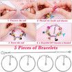 97 PCs Charm Bracelet Making Kit With Beads Jewelry Charms Bracelets for DIY Craft Jewelry Gift for Teen Girls