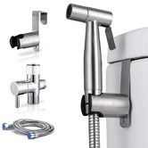 Handheld Bidet Sprayer,Adjustable Water Pressure Control with Bidet Hose,Stainless Steel Brushed Nickel Cloth Diaper Bidet Toilet Sprayer