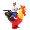 155-190cm Inflatable Christmas Rooster Costume Blow Up Suit for Cosplay and Christmas Party
