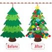 DIY Felt Christmas Tree Wall Hanging Xmas Tree with 36pcs Ornaments 3m 50 LEDs String Lights Christmas Decoration 98x69cm