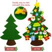 DIY Felt Christmas Tree Wall Hanging Xmas Tree with 36pcs Ornaments 3m 50 LEDs String Lights Christmas Decoration 98x69cm