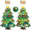 DIY Felt Christmas Tree Wall Hanging Xmas Tree with 36pcs Ornaments 3m 50 LEDs String Lights Christmas Decoration 98x69cm