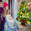 DIY Felt Christmas Tree Wall Hanging Xmas Tree with 36pcs Ornaments 3m 50 LEDs String Lights Christmas Decoration 98x69cm