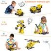 Motorized STEM Building Toys 6 in 1 Construction Blocks Toys with Electric Motor 193 Pcs Engineering Toys Gift Age 5+