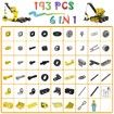 Motorized STEM Building Toys 6 in 1 Construction Blocks Toys with Electric Motor 193 Pcs Engineering Toys Gift Age 5+