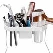 Adhesive Hair Dryer Holder, Wall Mounted No Drilling Plastic Bathroom Blow Drier Storage