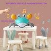 Crawling Crab Kids Toy with Music and LED Lights Automatic Obstacle Avoidance Interactive Learning (Green)