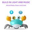 Crawling Crab Kids Toy with Music and LED Lights Automatic Obstacle Avoidance Interactive Learning (Green)