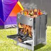 Camp Stove Folding Wood BBQ Grill Stainless Steel Portable Outdoor Camping Large