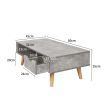 Levede Coffee Table Storage Tables Drawer Wooden Shelf Cabinet Living Room Grey