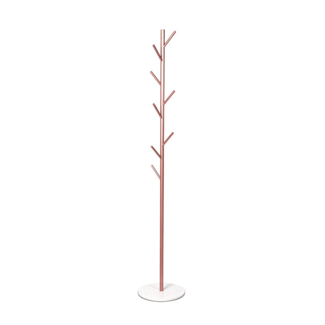 Levede Coat Rack Hat Clothes Stand Hanger Garment Hook Metal Organizer Rose Gold