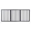 Wooden Pet Gate Dog Fence Retractable Barrier Portable Door 3 Panel Grey