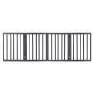 Wooden Pet Gate Dog Fence Retractable Barrier Portable Door 4 Panel Grey