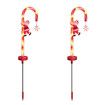 Solar Christmas Decorations Candy Cane Lights Outdoor Decor Stake with Modes 8 LED Lights for Garden Patio Yard Lawn 2 Packs