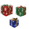 Lighted Christmas Gift Set of 3 Christmas Lighted Decorations Yard Home Small / Medium / Large