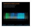 Portable stereo speaker with LED lighting