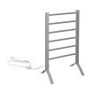 Electric Heated Towel Rail Rack Dryer Warmer Aluminium 6 Rungs Bathroom Laundry