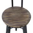 Levede Industrial Adjustable Swivel Bar Stools With Back Wood Counter Chairs x1