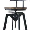 Levede Industrial Adjustable Swivel Bar Stools With Back Wood Counter Chairs x1