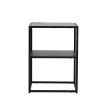 Levede 2-Tier Side Table Open Design Steel Home Shelf Safety Glass End Table