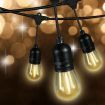 EMITTO 20M Festoon String Lights Xmas Wedding Party Waterproof Garden Outdoor