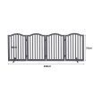 PaWz Wooden Pet Gate Dog Fence Safety Stair Barrier Security Door 4 Panels Grey