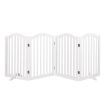 PaWz Wooden Pet Gate Dog Fence Safety Stair Barrier Security Door 4 Panels White