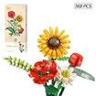 Sunflowers Building Block Sets for Women Artificial Flowers Creative Toys Kits Birthday Christmas Home 547 PCS(Not Compatible with Legos Set )