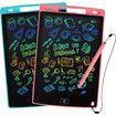 LCD Writing Tablet,2 Packs Drawing Pads for Kids Age3+,8.5 Inch Colorful Lines Doodle Scribble Boards Educational Toys for Boys Girls