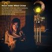 Wind Chimes for Outdoor, Moon Wind Chimes with Glass Ball Crackle for Christmas Gifts Decorations