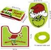 Bathroom Set Christmas Grinch Decor Toilet Seat Cover Rug 4 Piece Indoor Home Festive Xmas Ornaments