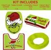 Bathroom Set Christmas Grinch Decor Toilet Seat Cover Rug 4 Piece Indoor Home Festive Xmas Ornaments