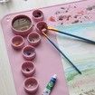 Silicone Craft Mat for Resin Casting 40*60cm Non Stick Silicone Sheet with Cleaning Cut for Oil Painting, Art, Clay and Play(pink)