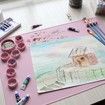 Silicone Craft Mat for Resin Casting 40*60cm Non Stick Silicone Sheet with Cleaning Cut for Oil Painting, Art, Clay and Play(blue)
