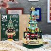 360 Pcs Christmas Building Blocks Set Christmas Tree Music Box Room Desktop Decorations for Adult Kids Party 6+