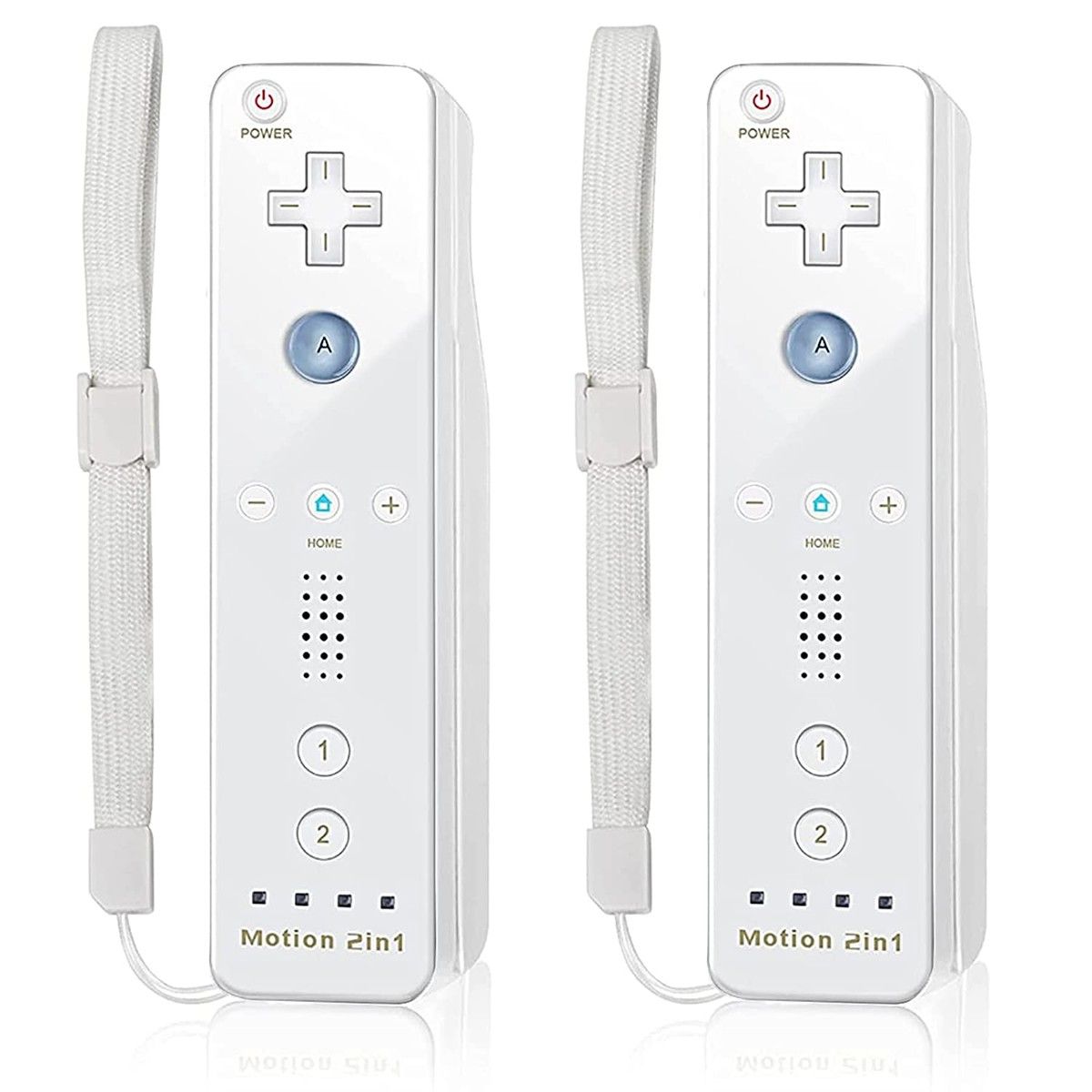 2 Pack Controller Replacement for Wii Wii U Motion Gamepad Built in 3-Axis Motion Plus with Silicone Case