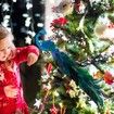 Christmas Tree Ornaments Gorgeous And Delicate Glittered Bird Faux Peacock Decoration