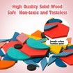 180 Pcs Wooden Pattern Blocks Set Kindergarten Classic Educational Montessori Toys for Kids Toddlers Ages 4-8