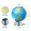 Educational Globe Illuminated World Stand LED Night Light Earth Map 23cm Constellation View 2in1 Interactive Geographic Learning Toy Discovery Tool Home Decor Gift