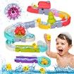 62 PCS Slide Bath fun Toys for 3+ Years Waterfall Shower Tracks Bathtub Toys Gift for Girls Boys