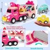 5 in 1 Transport Toy Trucks for 1 2 3 4 Year Old Girls