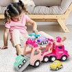 5 in 1 Transport Toy Trucks for 1 2 3 4 Year Old Girls