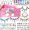 Charm Bracelet Making Kit Gionlion 150 Pcs Jewelry Beads Charm Pendants Snake Chains Unicorn Gifts for Teen Girls Ages 5+