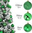 24Pcs Christmas Balls Ornaments for Xmas Christmas Tree - Shatterproof Christmas Tree Decorations Hanging Ball for Holiday Wedding Party Decoration (Grass Green, 1.2"-3.1CM)