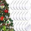 Acrylic Blanks Ornaments Clear Hexagon Acrylic Christmas Blank Ornament Bulk DIY Ornament Blanks Kit Acrylic Discs for Painting Vinyl DIY Christmas Ornament Family Kids Crafts (30 Pieces)