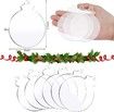 Acrylic Blanks Ornaments Clear Hexagon Acrylic Christmas Blank Ornament Bulk DIY Ornament Blanks Kit Acrylic Discs for Painting Vinyl DIY Christmas Ornament Family Kids Crafts (30 Pieces)